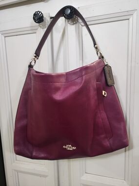 Coach Scout Oxblood Pebbled Leather Hobo Bag in Purple/maroon.- 10.5×14×3-NWOT